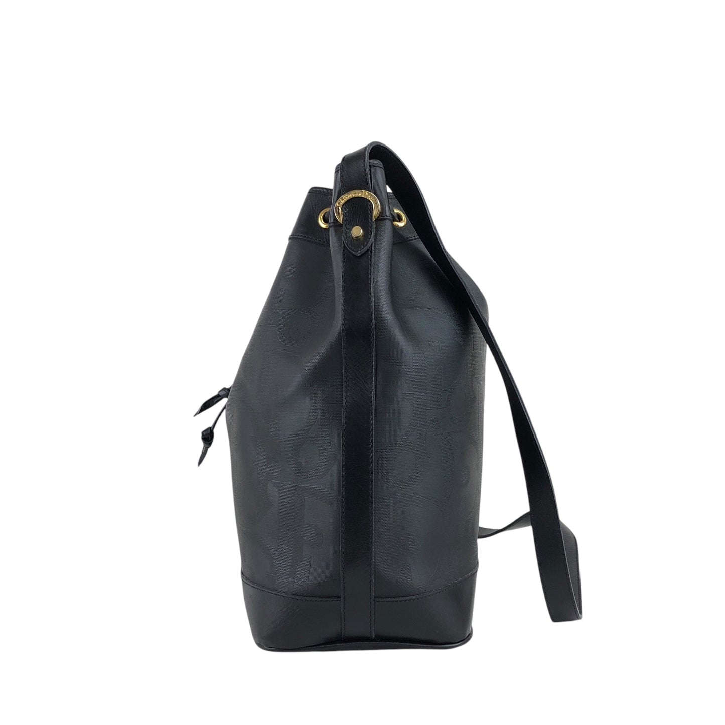 Christian Dior Drawstring Shoulder bag Black Vintage y4rbfw