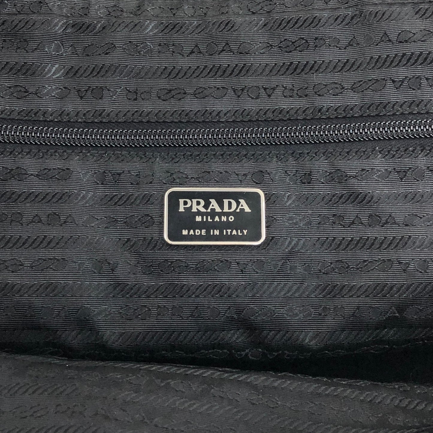 PRADA Triangle Logo Padlock Handbag Black Vintage n4a2rw