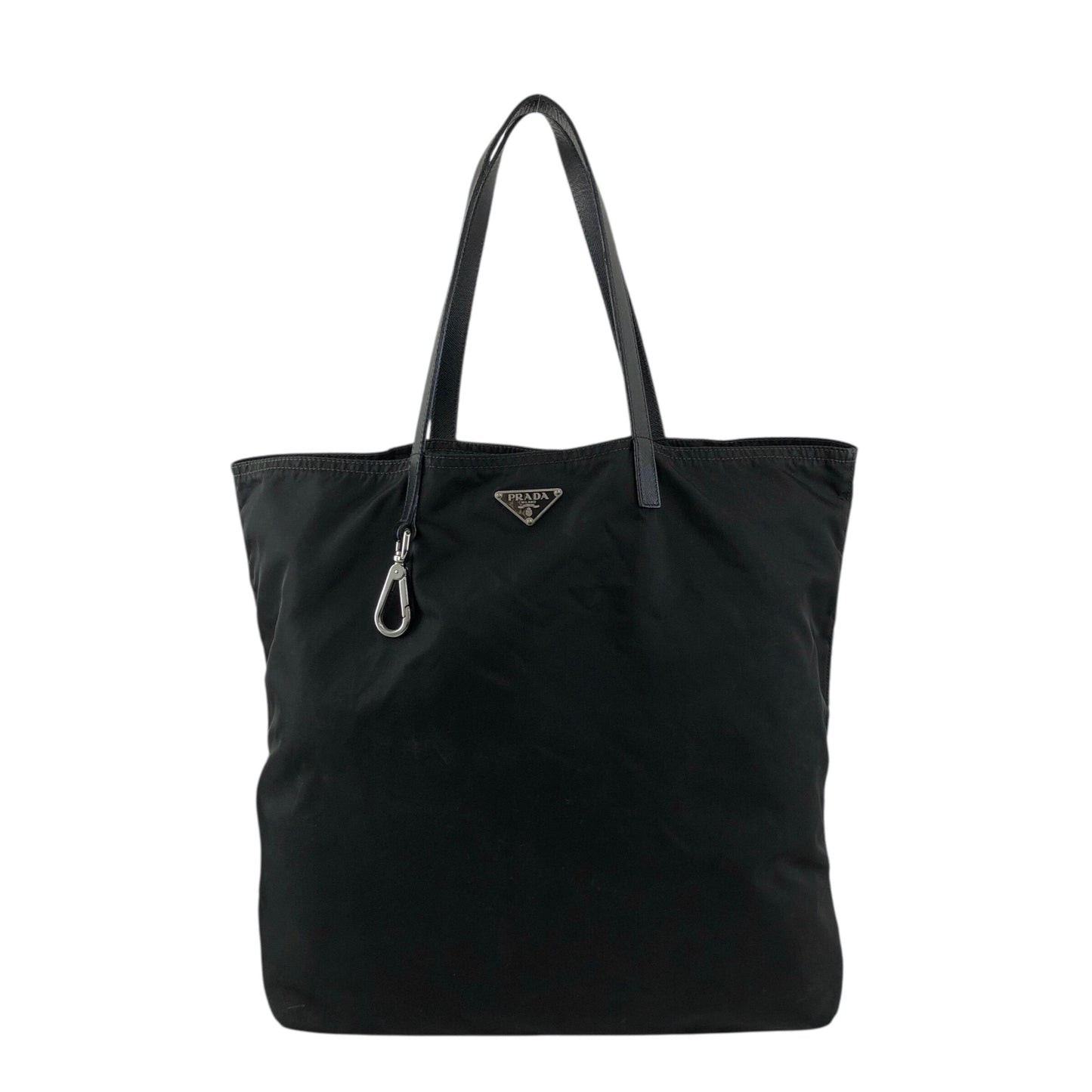 PRADA Tessuto Triangle Logo Totebag Black Vintage znncse