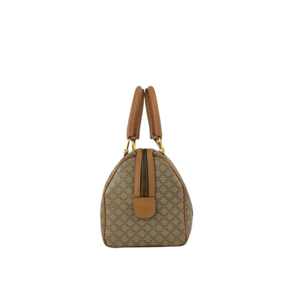 CELINE Macadam Blason Two-way Handbag Shoulder bag Beige Vintage erwjct