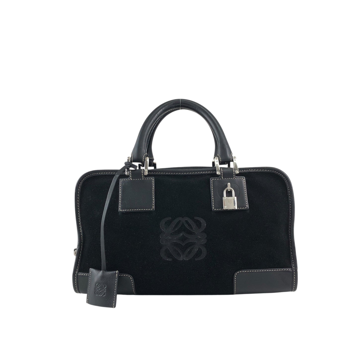 LOEWE Amazona28 Small Boston bag Handbag Black Vintage cbreh6