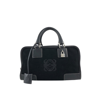 LOEWE Amazona28 Small Boston bag Handbag Black Vintage cbreh6