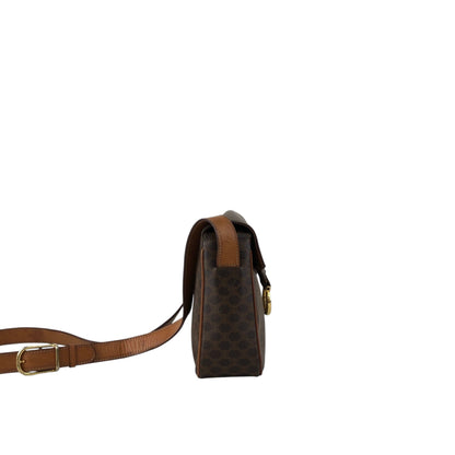 CELINE Macadam Horse Bit Shoulder bag Brown Vintage yw7ax4