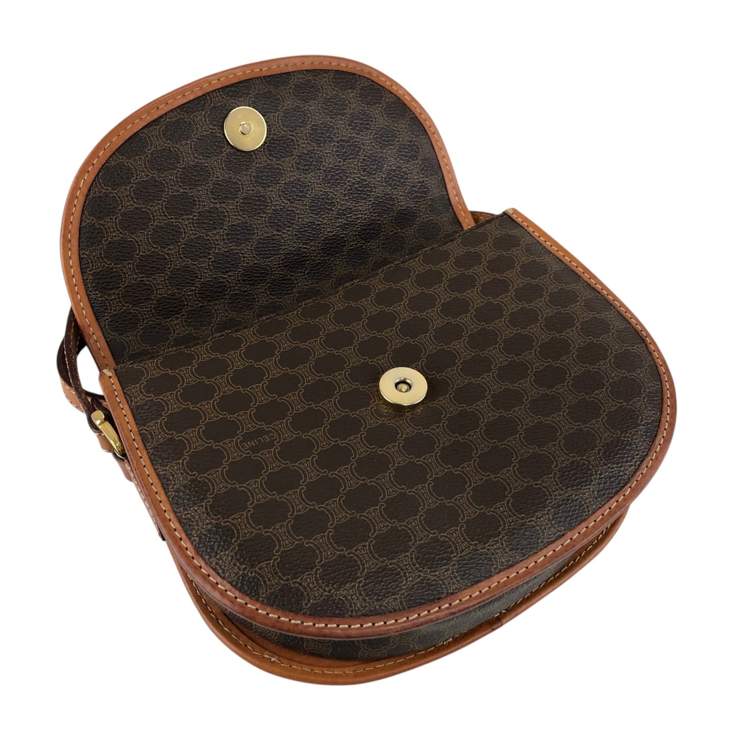 CELINE Macadam Blason Shoulder bag Brown Vintage ezwy2j