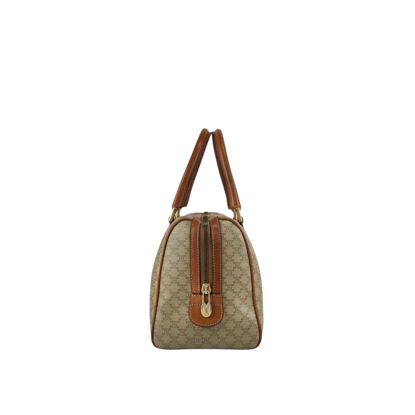 CELINE Macadam Blason Two-way Small Boston bag Shoulder bag Beige Vintage ppn4pg