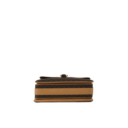 CELINE Macadam Horse Bit Shoulder bag Brown Vintage jdj37k