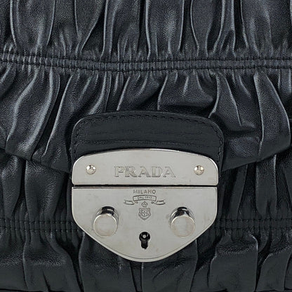 PRADA Logo Lock Chain Shoulder bag Black Vintage v87v8v