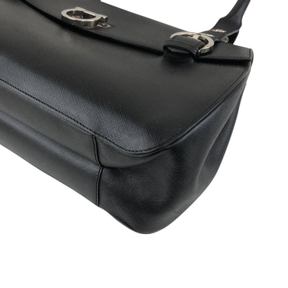 Salvatore Ferragamo Gancini Handbag Black Vintage 7wdsnj