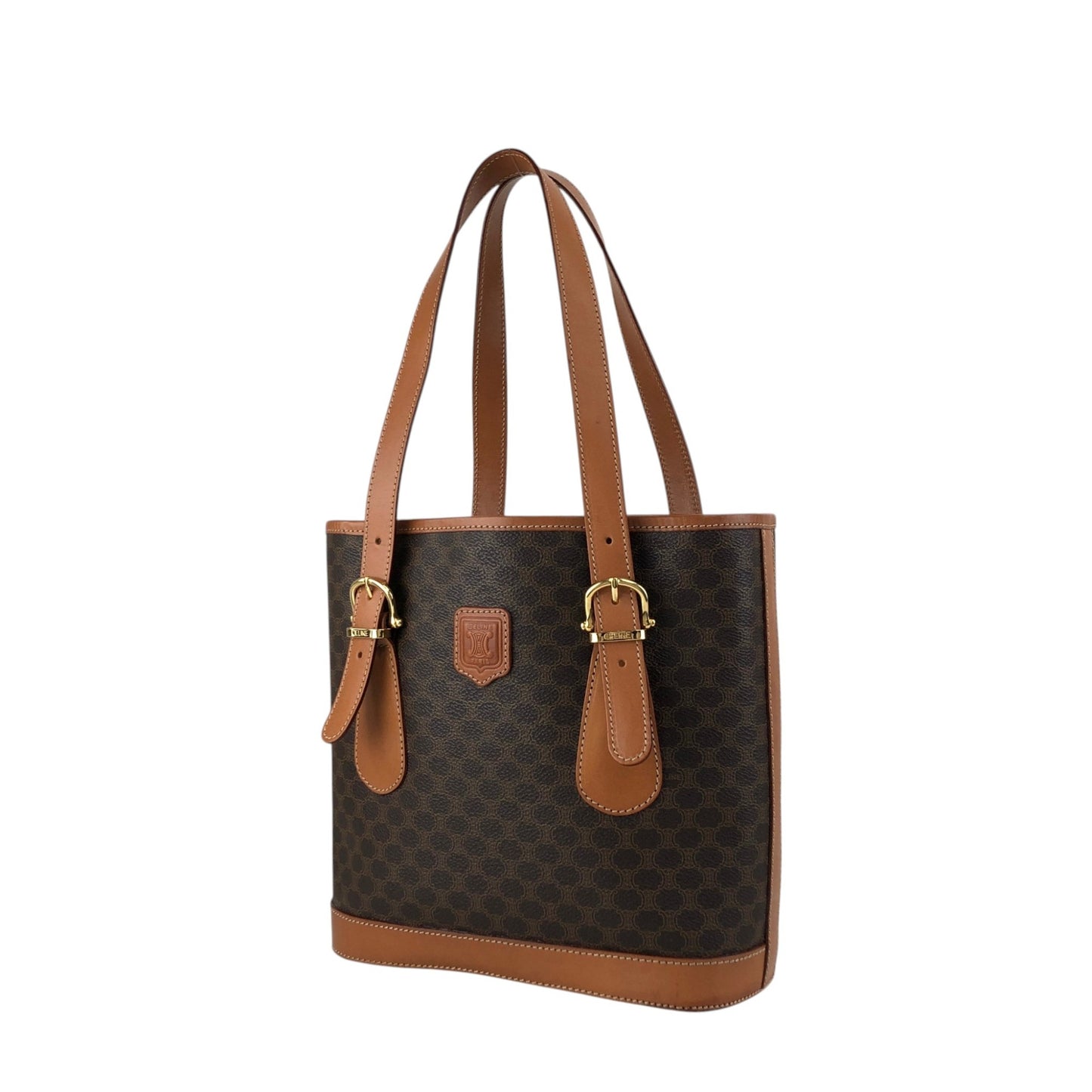CELINE Macadam Blason Handbag Totebag Brown Vintage 8jw5jg