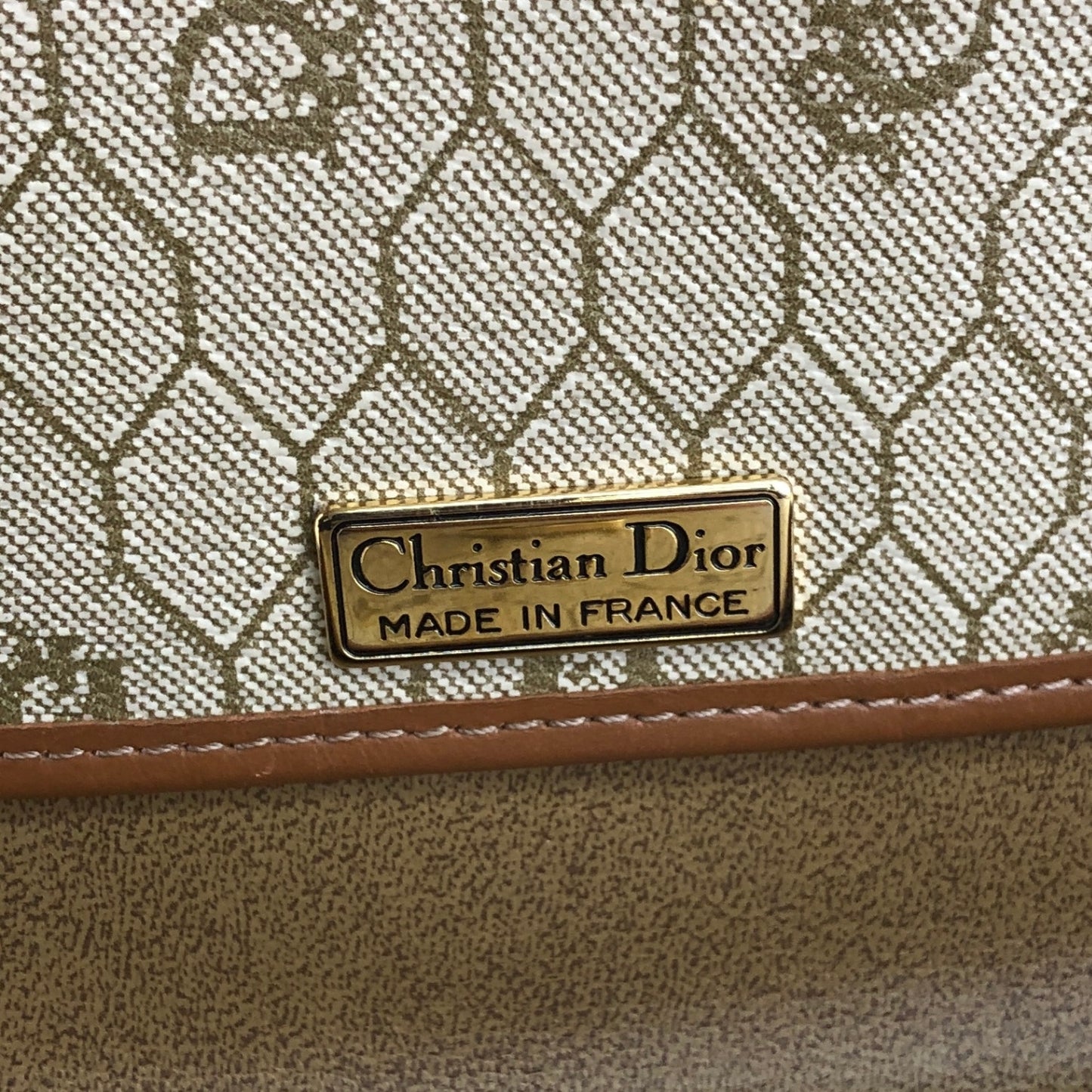 Christian Dior Honeycomb Pattern Shoulder bag Beige Vintage nw6ev5