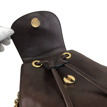 CELINE Logo Backpack Brown Vintage bw7ed4