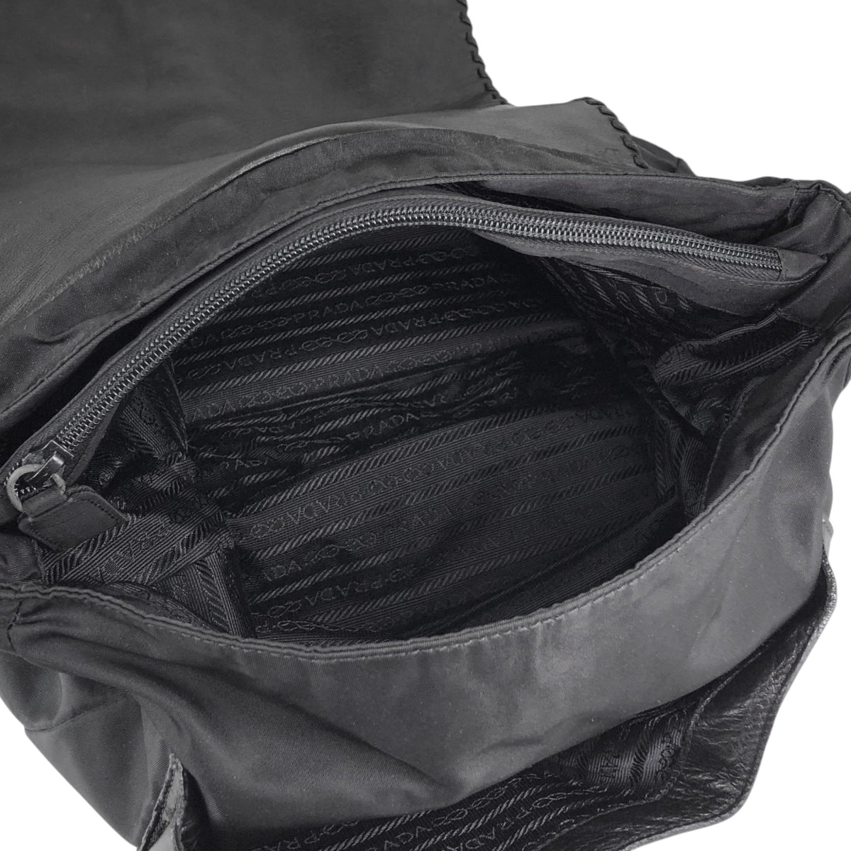 PRADA Triangle Logo Shoulder bag Black Vintage g37esw