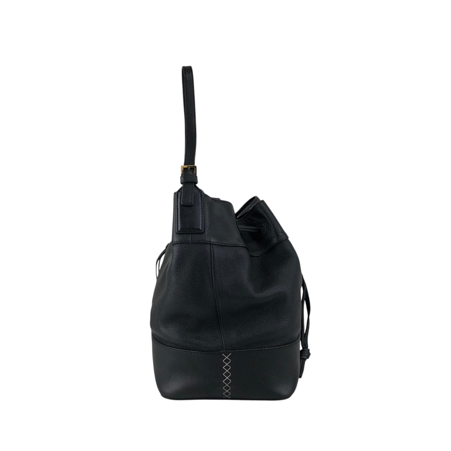 LOEWE Anagram Drawstring Shoulder bag Black Vintage kwnn6u