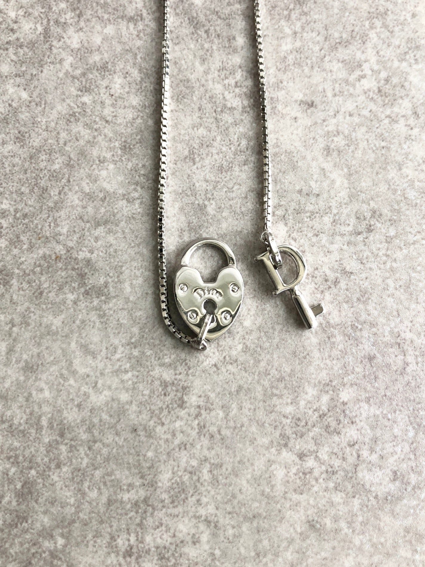 Christian Dior Logo Heart Motif Necklace Silver Vintage psrkeb