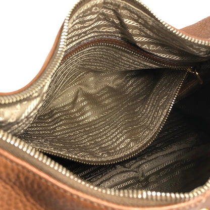 PRADA Logo Shoulder bag Hobobag Brown Vintage vbntex