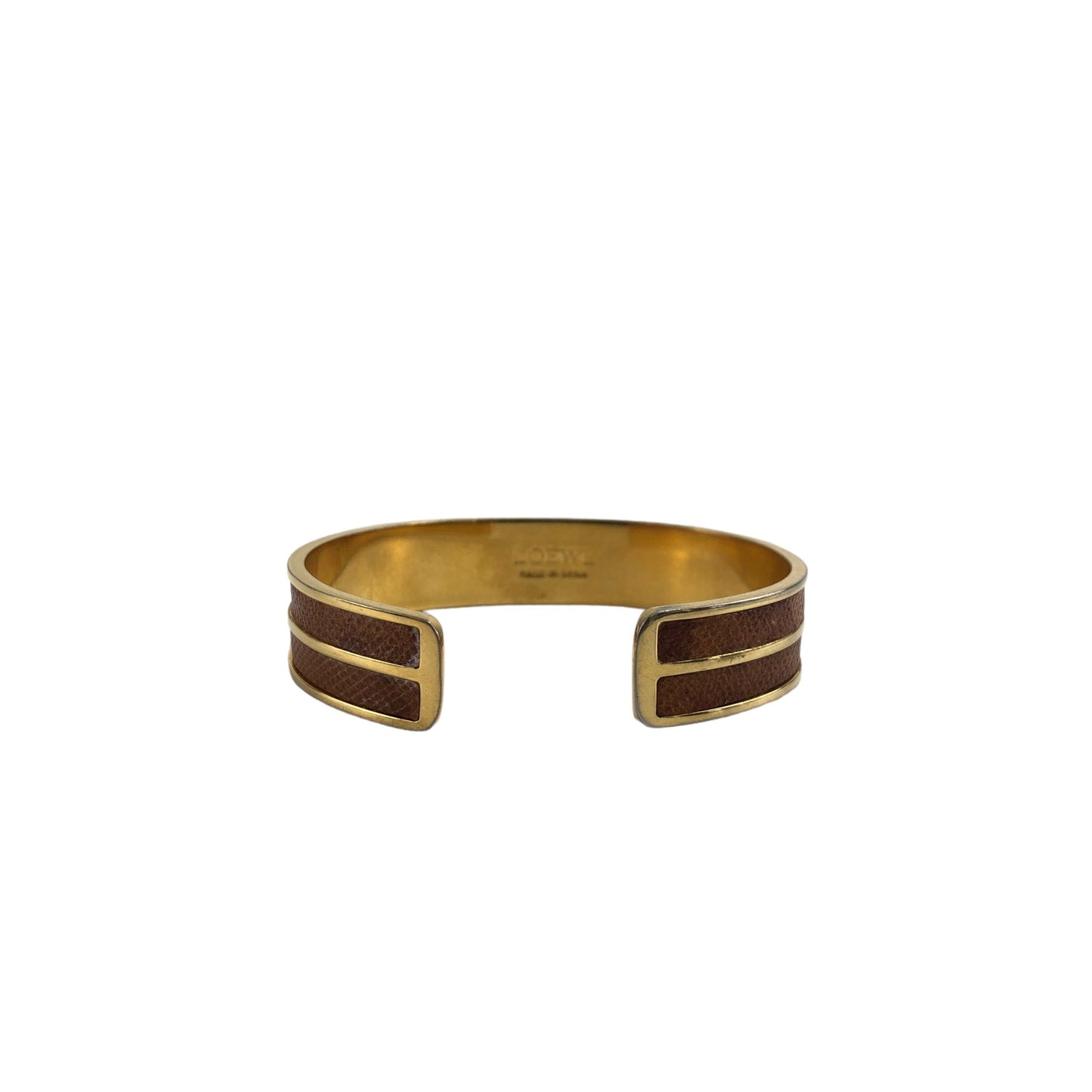 LOEWE Anagram Bangle Brown×Gold Vintage 8nmmtj