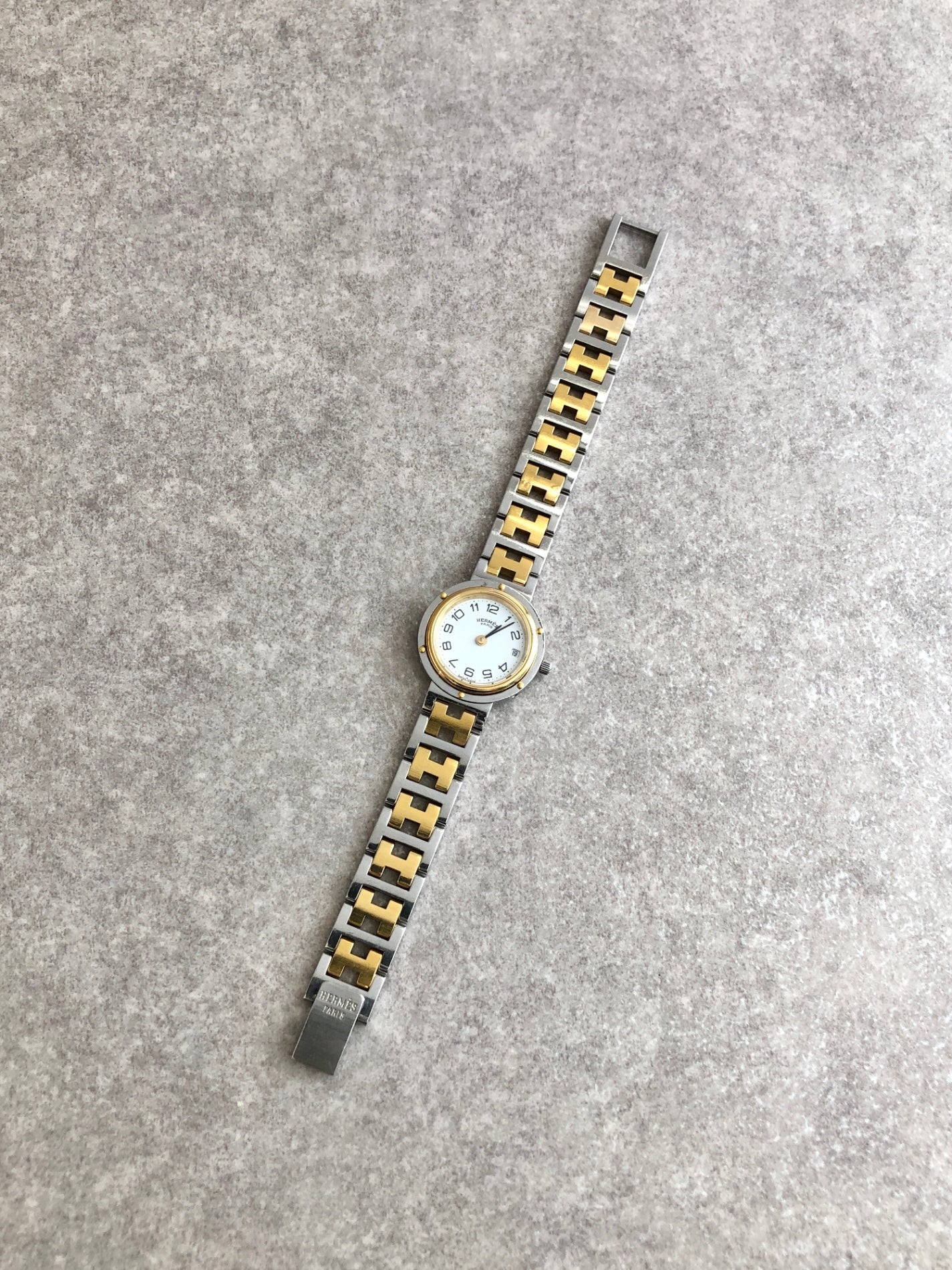 HERMES Watch Silver×Gold Vintage wri6ch