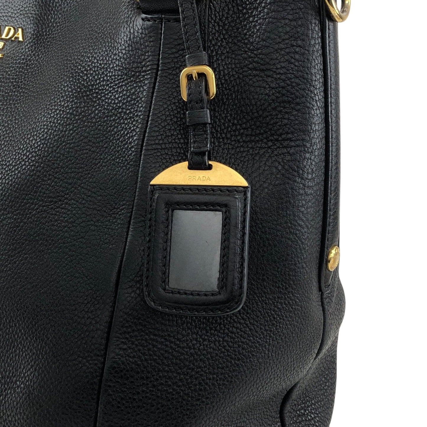 PRADA Logo Totebag Black Vintage f7udbt