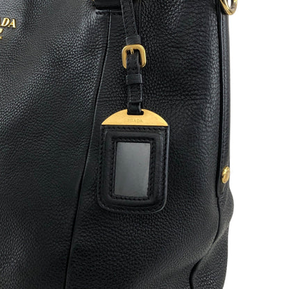 PRADA Logo Totebag Black Vintage f7udbt