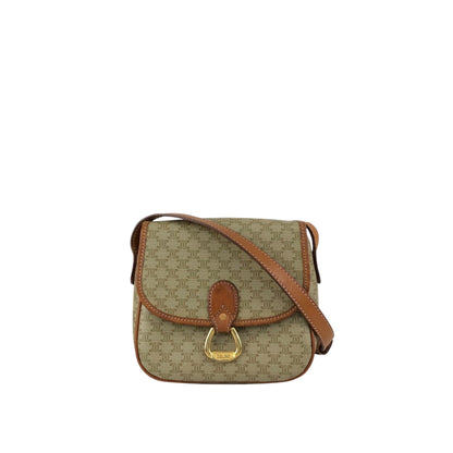 CELINE Macadam Horseshoe Small Shoulder bag Beige Vintage myw6bv