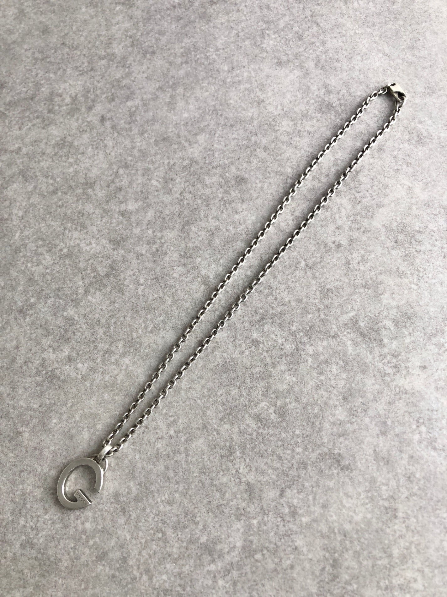GUCCI G Motif Necklace Silver Vintage mgy4m5
