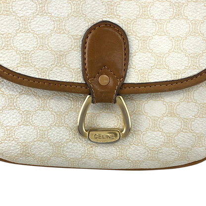 CELINE Macadam Horse Bit Shoulder bag White Vintage ctjind
