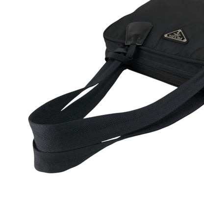 PRADA Tessuto Triangle Logo Totebag Black Vintage mcdeah