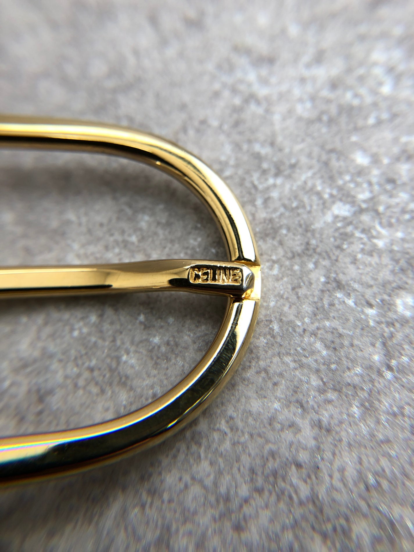 CELINE Triomphe Belt Black Vintage uw4euk