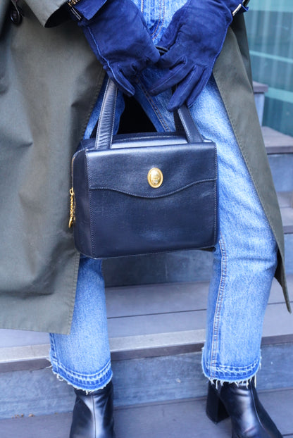 Christian Dior CD Logo Handbag Black Vintage zpkwmk