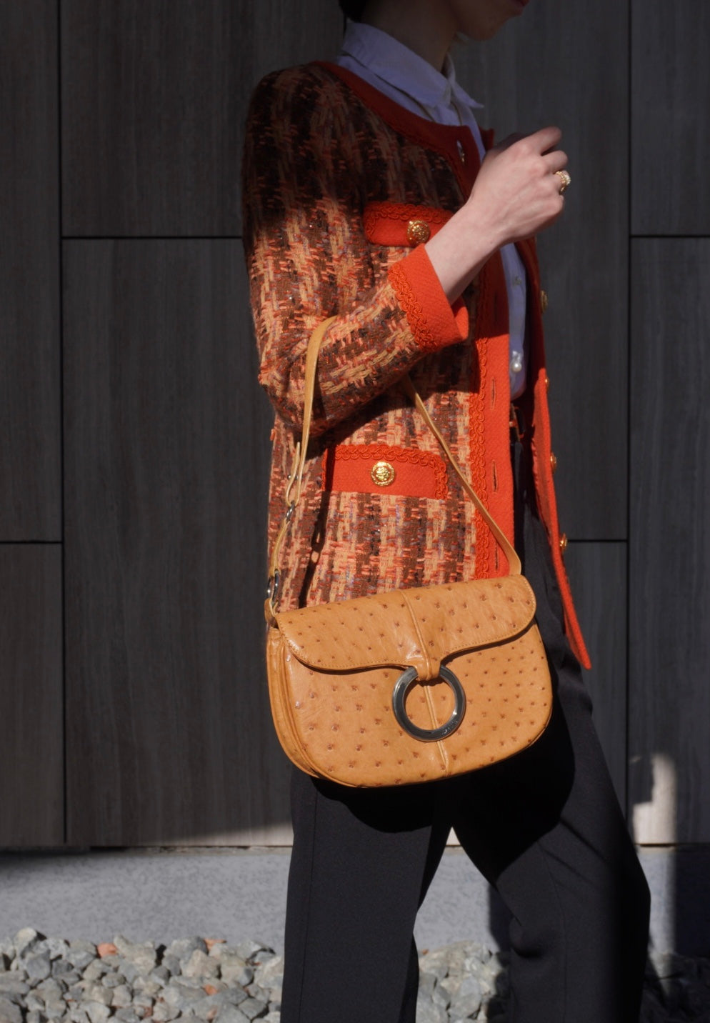 LOEWE Logo Shoulder bag Beige Vintage 2bjbin