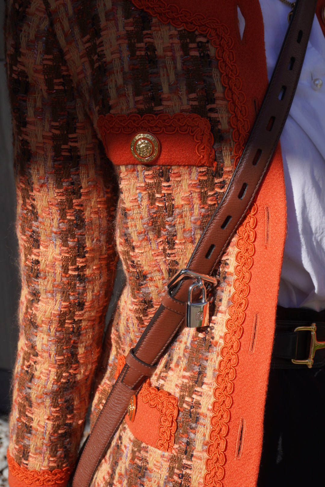 LOEWE Logo Embossed Shoulder bag Brown Vintage 7c7s5w