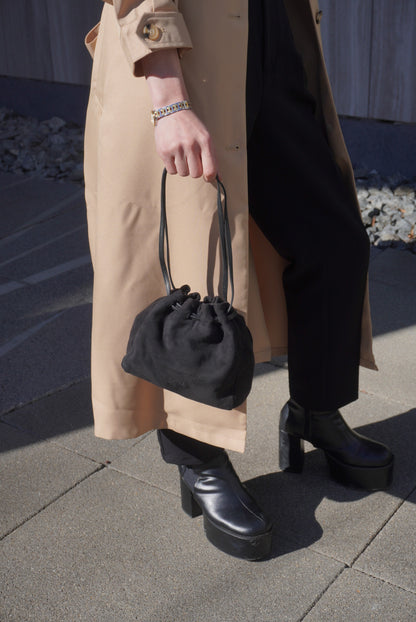 LOEWE Anagram Drawstring Small Handbag Black Vintage ysb4mf