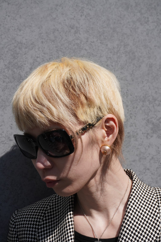 CHANEL Coco Mark Sunglasses Black 5208Q Vintage zxav3n