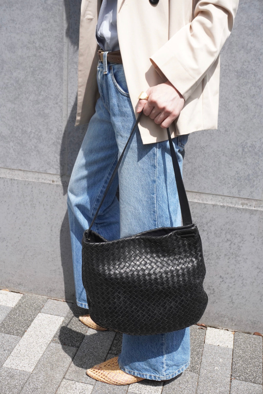 レア物☆ ヴィンテージ ボッテガヴェネタ ショルダーバッグ イグサ＆レザー Vintage BOTTEGA VENETA | VintageShop solo