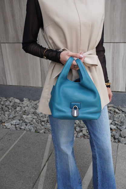 LOEWE Padlock Handbag Blue Vintage 2t2tsk