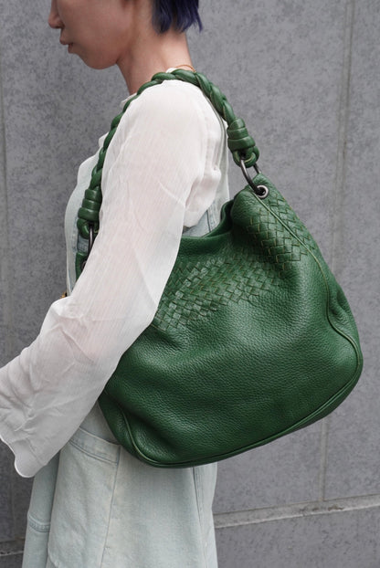 Bottega Veneta Intrecciato Shoulder bag Green Vintage bt6kue