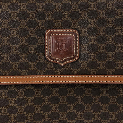CELINE Macadam Blason Shoulder bag Brown Vintage emwcwc