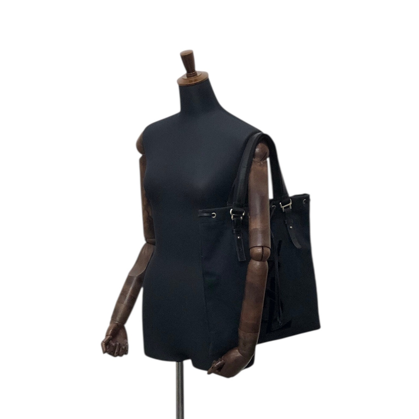 Yves Saint Laurent YSL Logo Totebag Handbag Black Vintage vtg2pn