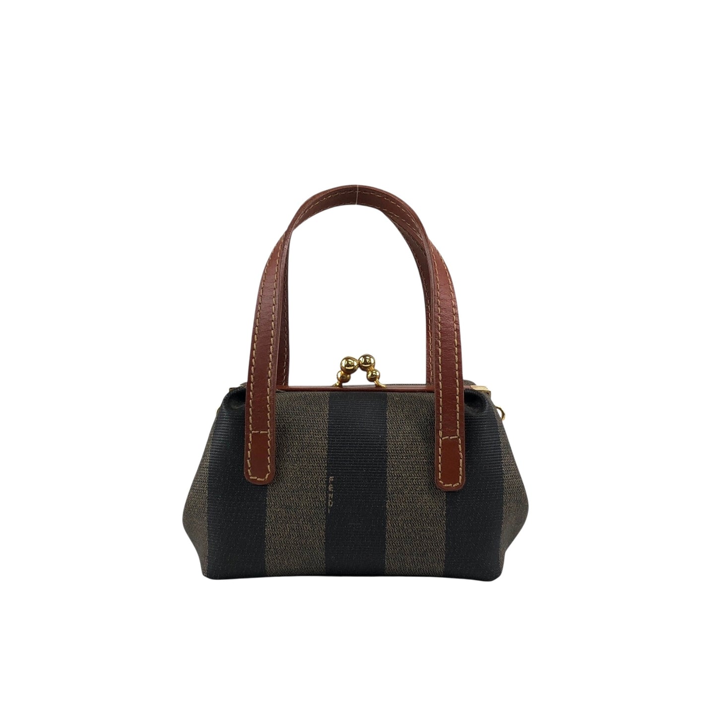 FENDI Pecan Logo Metal Closure Two-way Handbag Shoulder bag Brown Vintage pr7k2h