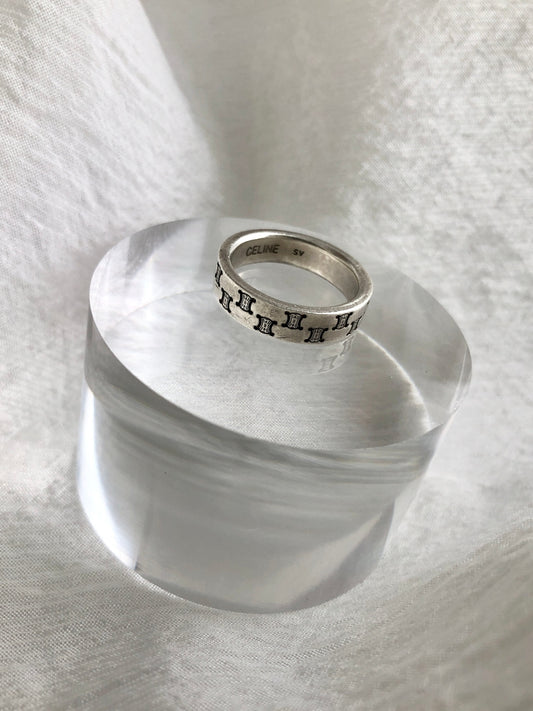 CELINE Blason Ring Silver Vintage zuxf7j