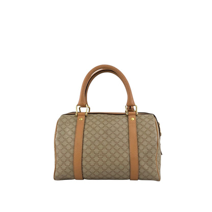 CELINE Macadam Blason Two-way Handbag Shoulder bag Beige Vintage erwjct