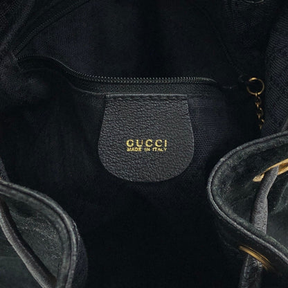GUCCI Bamboo Two-way Handbag Shoulder bag Black Vintage egseba