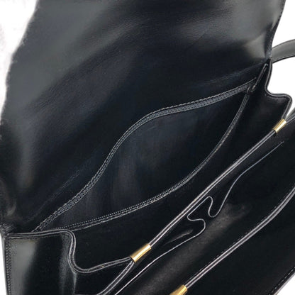 CELINE Horse Carriage Crossbody Shoulder bag Black Vintage 4mrnet