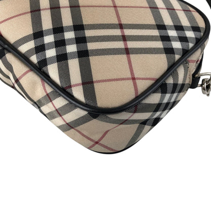 BURBERRY Check Small Handbag Beige Vintage jg72w4