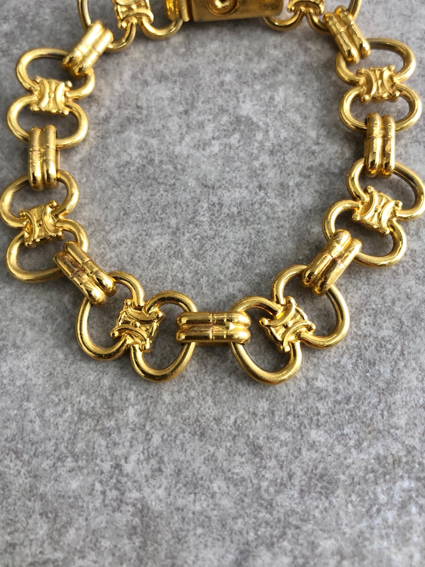 CELINE Triomphe Bracelet Gold Vintage jcvddc