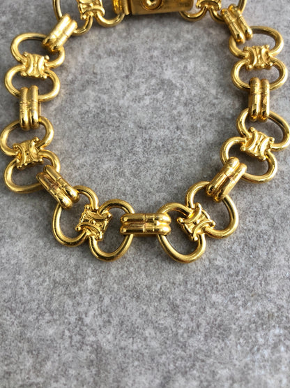 CELINE Triomphe Bracelet Gold Vintage jcvddc
