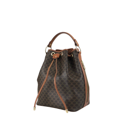 CELINE Macadam Two-way Drawstring Handbag Shoulder bag Brown Vintage ifb2i4
