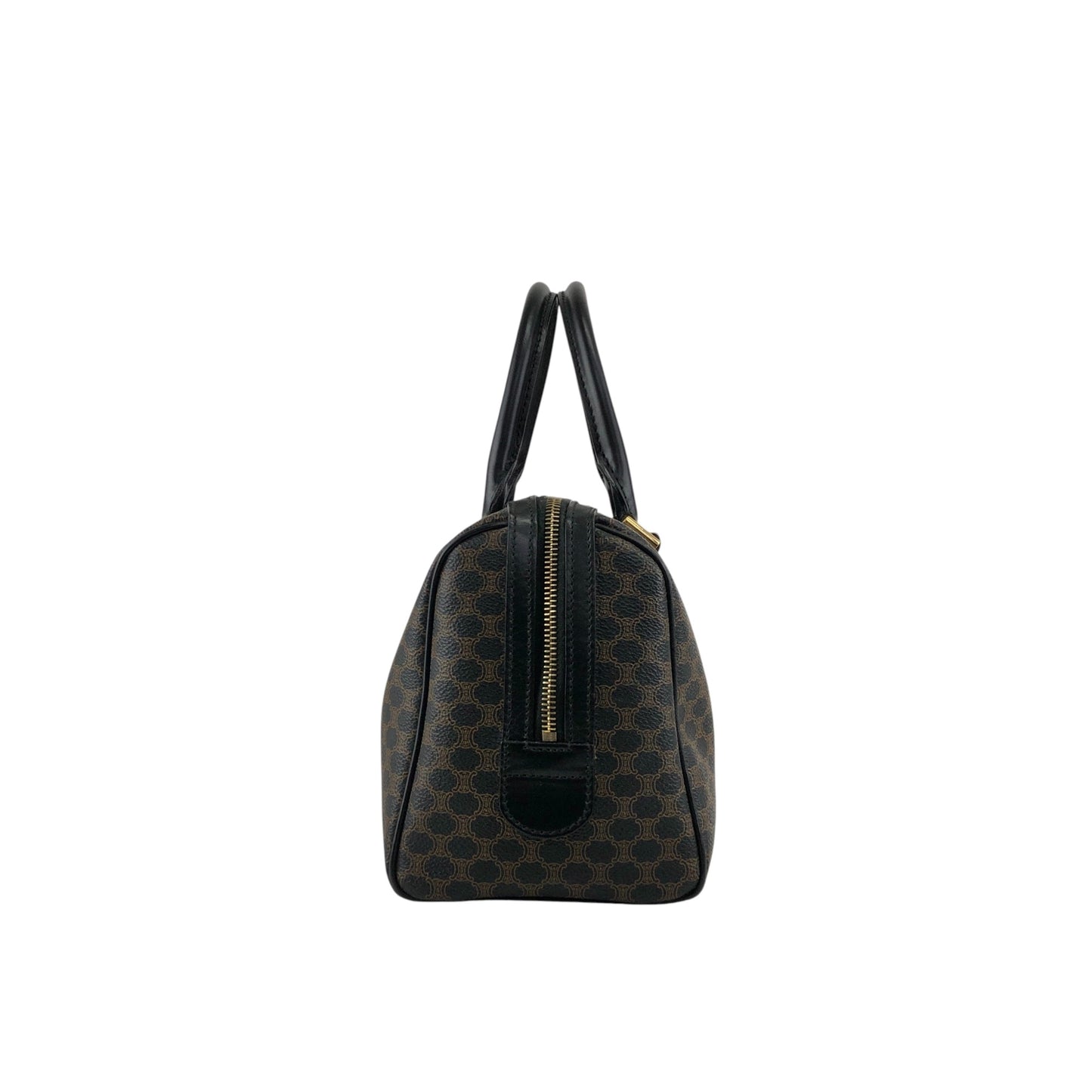 CELINE Macadam Blason Two-way Small Boston bag Shoulder bag Black Vintage xawpgz