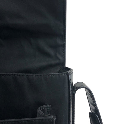 PRADA Logo Front Buckle Shoulder bag Black Vintage fyhckn
