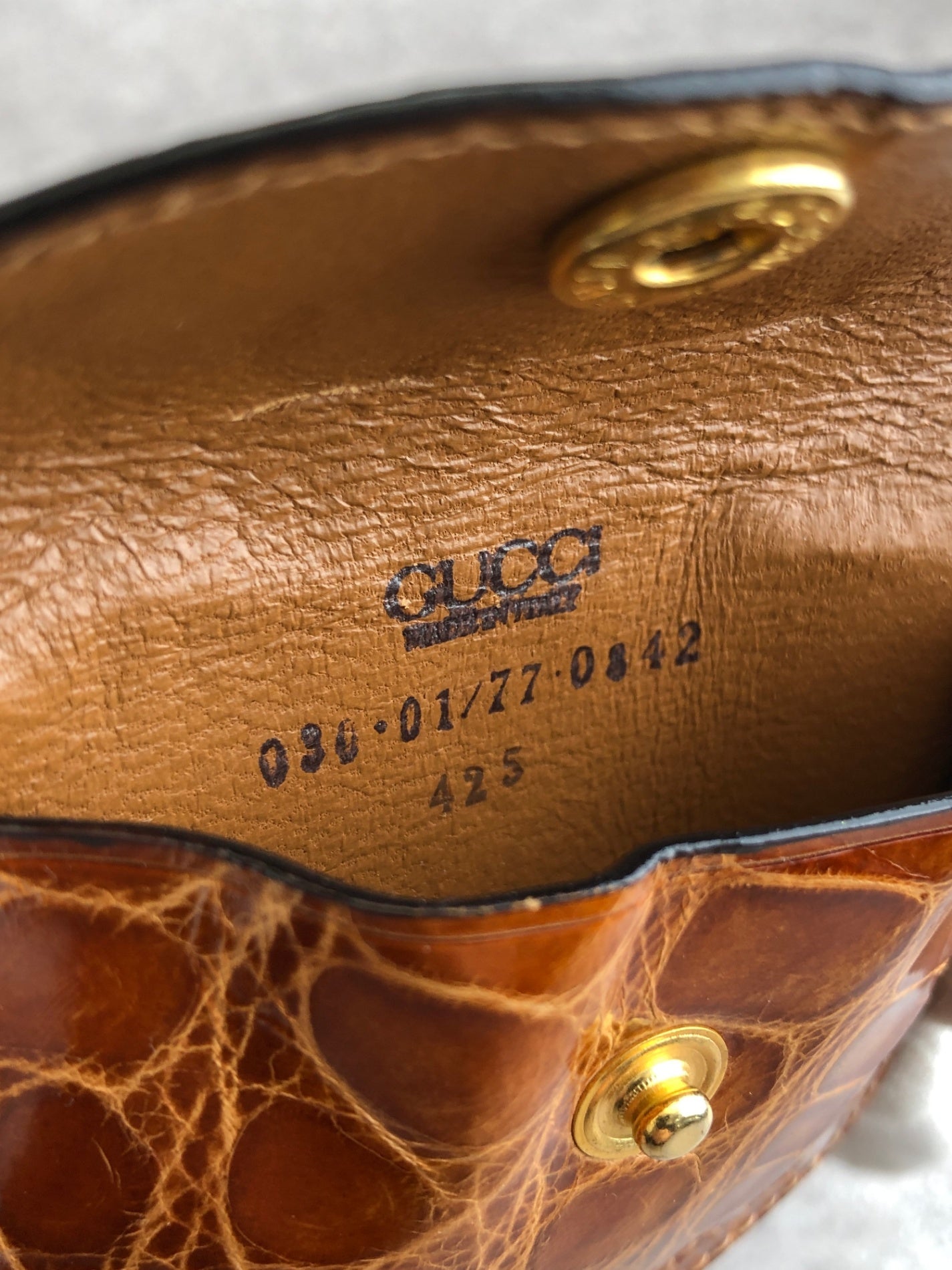 GUCCI Coin Purse Brown Vintage djs68d